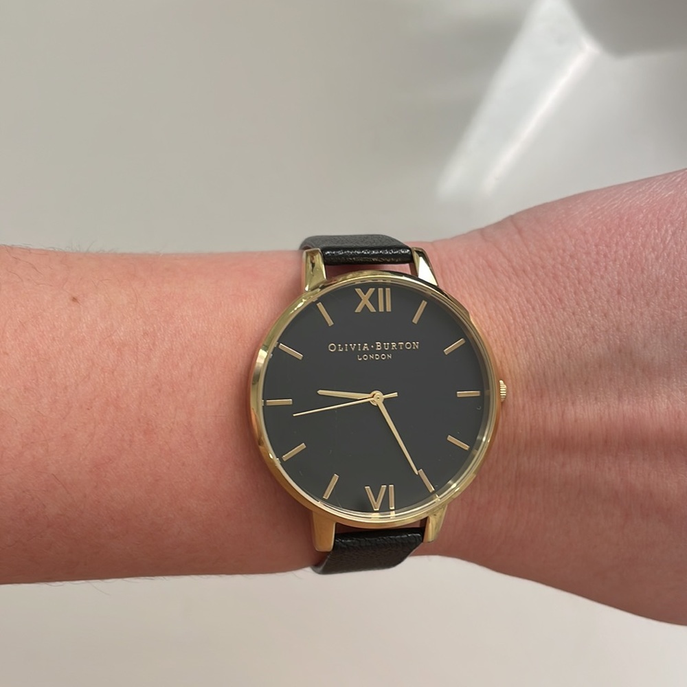 Olivia Burton | Black Leather Watch